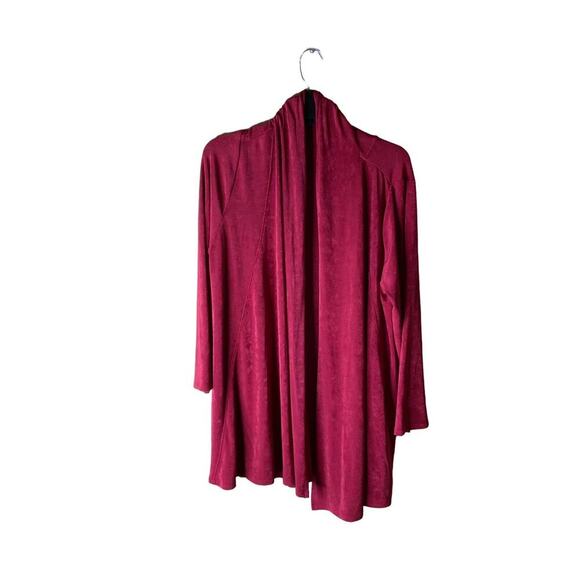 Chico's Cardigan Women's Size 2 (US 12/14) Stretchy Slinky Knit Open Front Tunic - Picture 8 of 8